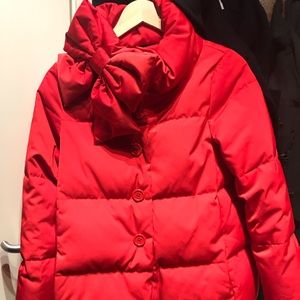Kate Spade funnel neck bow puffer coat XS